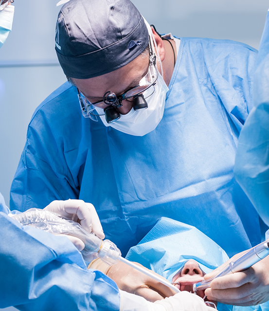 Dentist treating a patient