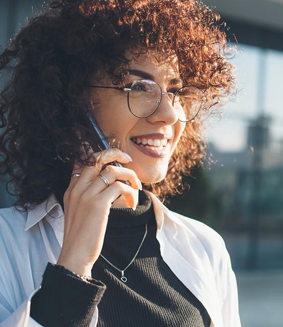 Woman talking on the phone